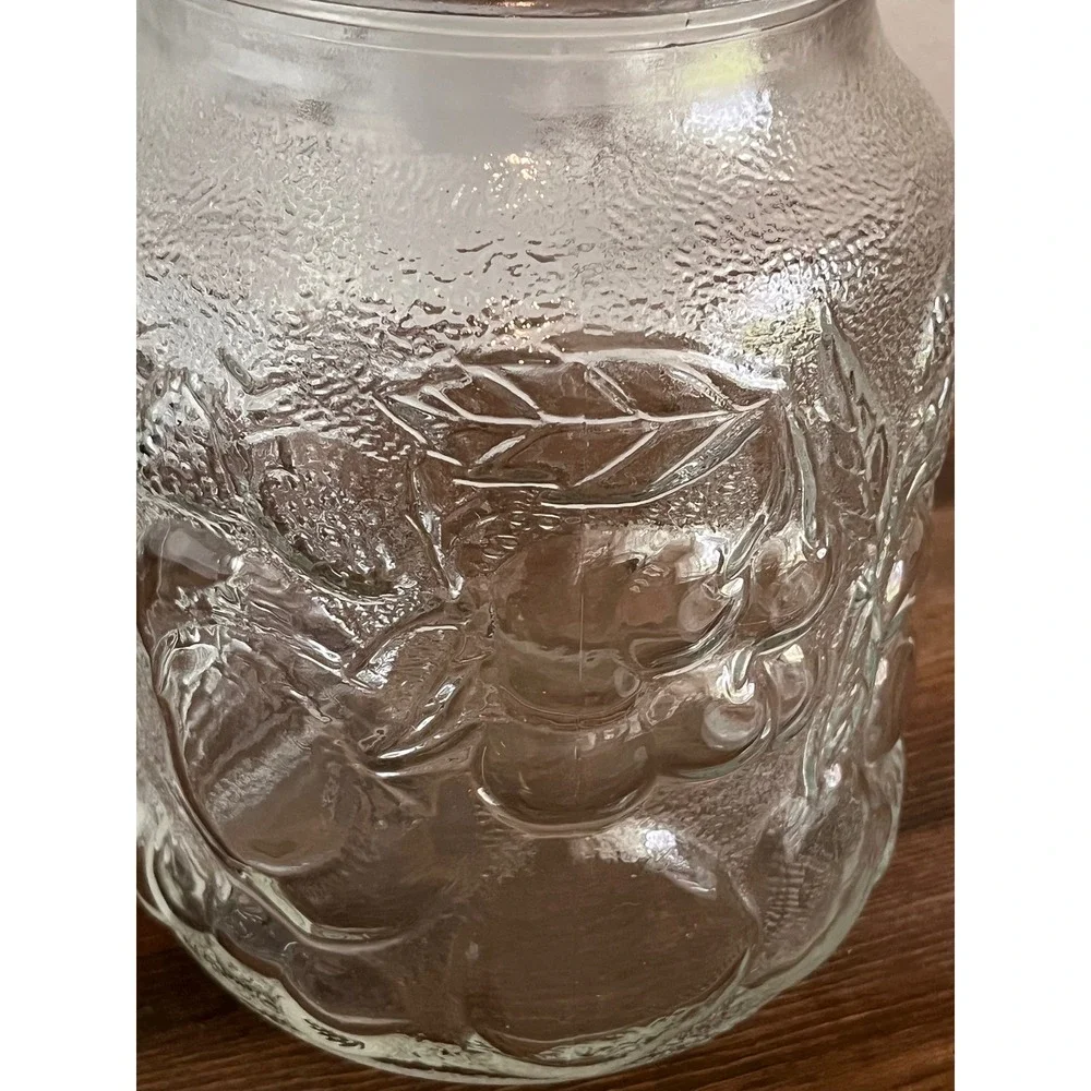 Vintage Libbey Orchard Fruit Jar Embossed w Various Fruit